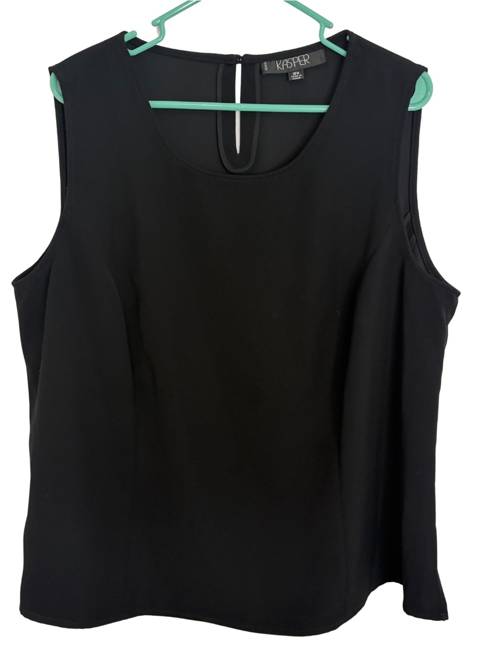 3/$20 Kasper Black Sleeveless Round-Neck Shell Top Size 18W